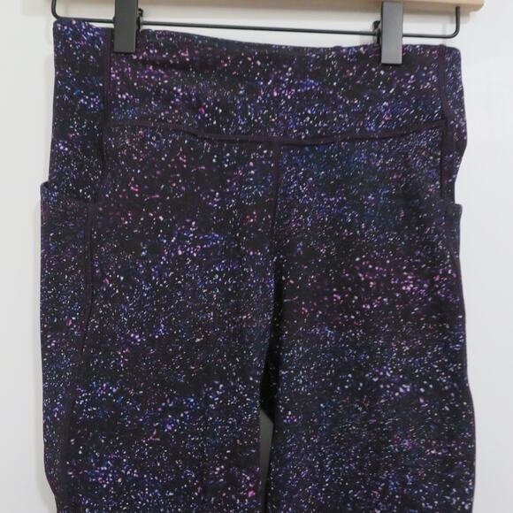 Lululemon Womens Sz 4 Crystalline Black Purple Galaxy Train Times 7/8 Legging - Picture 3 of 8